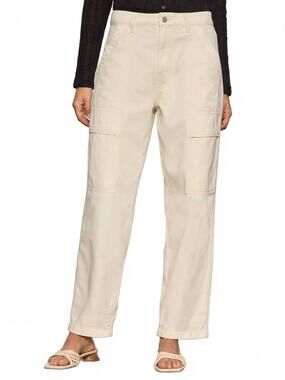 NEW SANCTUARY high rise straight utility pants in off white